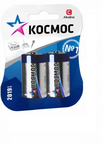 Элемент питания Космос LR14 Максимум BP2 (блист.2 шт) C алкалиновая (батарейка) картинка 